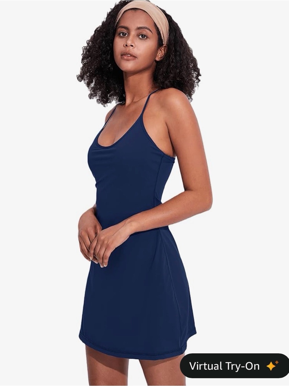 Navy athletic Dress with built in bra.  NWT- XS